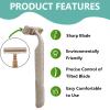 10PCS Disposable Razors, Wheatstraw Razors Biodegradable Single-Use Body and Face Shaver Twin Blades Shave Each Hair Length Safely and In a Skin Friendly Manner Travel-Friendly Grooming Solution view 3