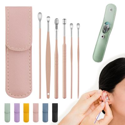 enseak Earwax Removal Kit,ear Cleaning Kit,ear Cleaning Tool, Ear Cleaning Tool Set Ear Pick Earwax Removal Kit Stainless Steel Ear Clean Tool Safe Ear Wax Removal Tool Ear Wax Remover with PU Case