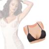 Round Collar Silicone Breastplate Realistic Artificial Huge Breast Touch Realistic Breast Plates for Transgender Ladyboy,Color 2,Silk CUP`D view 1