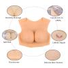 Round Collar Silicone Breastplate Realistic Artificial Huge Breast Touch Realistic Breast Plates for Transgender Ladyboy,Color 2,Silk CUP`D view 3
