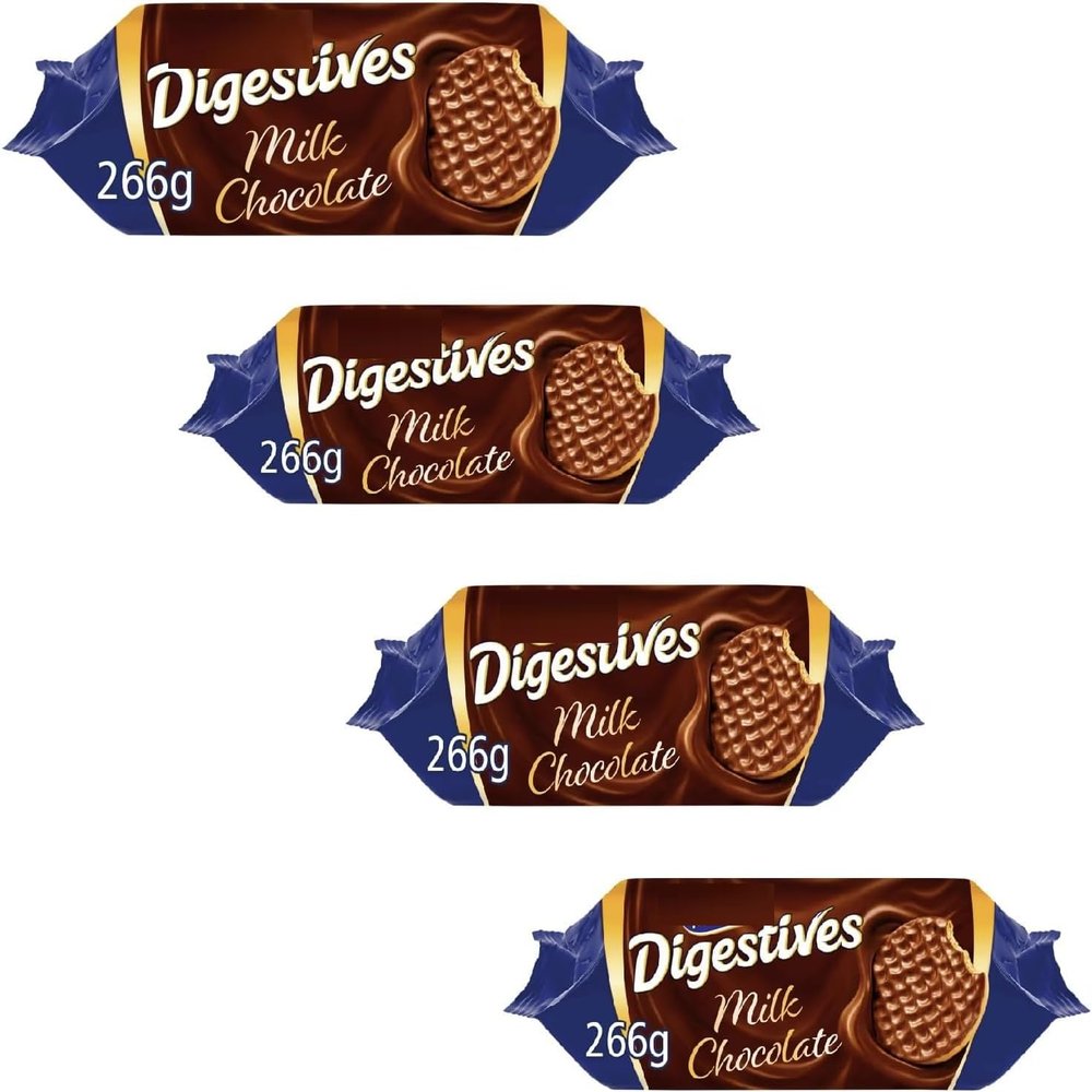 Milk Chocolate Digestive Biscuits 266g (4 Pack) | By NAEM