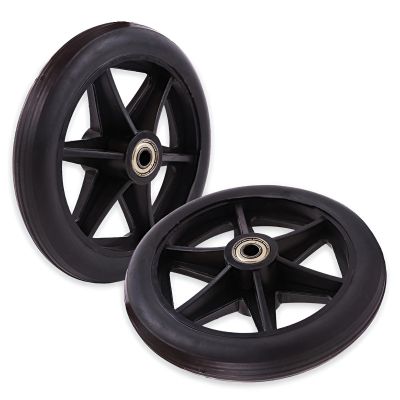 2Pcs 7 Inch Replacement Wheelchair Wheels Black Wheelchair Front Wheels PU Rollator Wheel Wheelchair Replacement Wheel Accessories