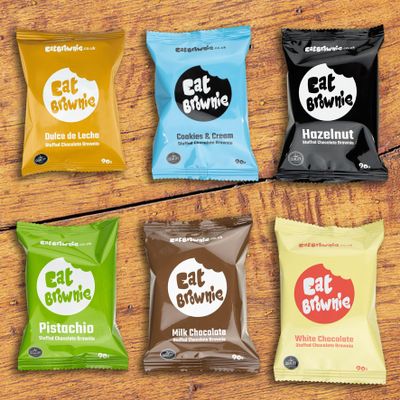 Eat Brownie - Premium Fudge & Gooey Stuffed Chocolate Brownies (Box of 6) | Best Brownies in UK | Handmade Brownie Gift | Free UK Delivery & Personalized Gift Card (Mixed)