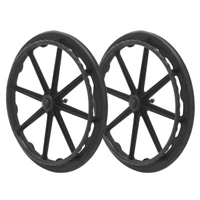 24 Inch Wheelchair Rear Wheel Replacement Integrally Formed Solid Tires Set of 2, Black Wheelchair Accessories with Bearings12.0mm