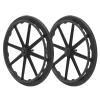 24 Inch Wheelchair Rear Wheel Replacement Integrally Formed Solid Tires Set of 2, Black Wheelchair Accessories with Bearings12.0mm view 1
