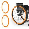UYSELA Wheelchair Push Rim Covers, 20/22/24-inch Non-Slip Wheelchair Push Rim Grips, 1 Pair Silicone Wheelchair Hand Push Cover, Rear Wheel Grips Cover,24in-Orange view 1