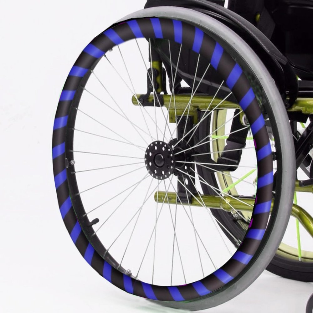 UYSELA 1 Pair 20/22/24 Inch Silicone Wheelchair Push Rim Covers, Non-Slip Wear-Resistant Hand Push Cover, Wheelchair Rear Wheel Cover, Improving Grip and Traction,A-20in