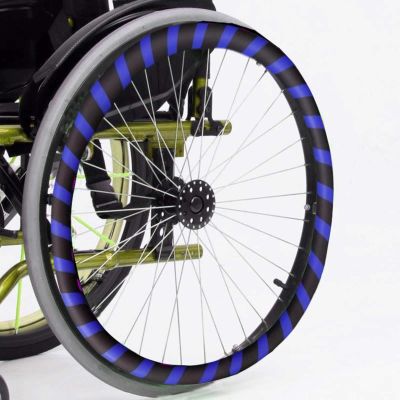 UYSELA 1 Pair Wheelchair Cover, 20/22/24 Inch Wheelchair Push Rim Covers, Non-Slip Wear-Resistant Hand Push Cover, Improve Grip and Traction, Easy To Install,Blue Blau-22in