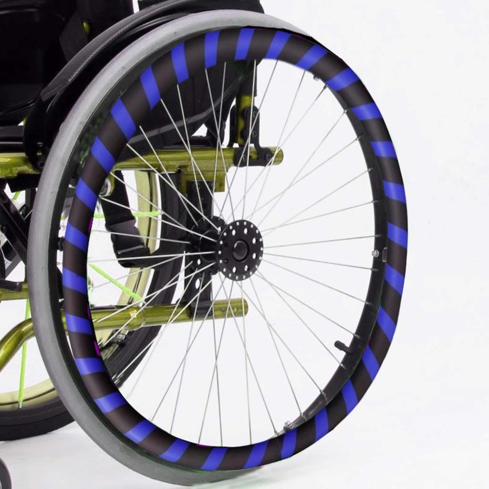 UYSELA 1 Pair Wheelchair Cover, 20/22/24 Inch Wheelchair Push Rim Covers, Non-Slip Wear-Resistant Hand Push Cover, Improve Grip and Traction, Easy To Install,Blue Blau-22in