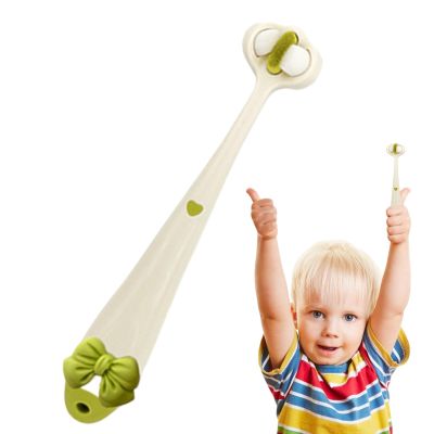 3 Sided Soft Bristle Toothbrush | Bowtie Design Training Toddler Toothbrush | High Efficient Easy-Grip Handle Toothbrush for Ages 1-4 Years, Deeply and Thoroughly to Clean Teeth and Gums