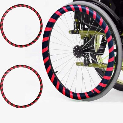 UYSELA 1 Pair Silicone Wheelchair Push Rim Covers, 20/22/24 Inch Non-Slip Wear-Resistant Hand Push Cover, Wheelchair Accessories, Improving Grip and Traction,A-24in