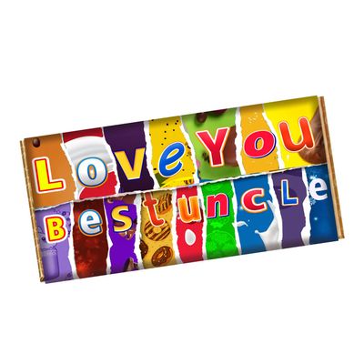 Love You Best Uncle Chocolate Bar Wrapper Novelty Gift Present For Valentines Day Birthday Xmas CH-9723 (with chocolate bar (100g))