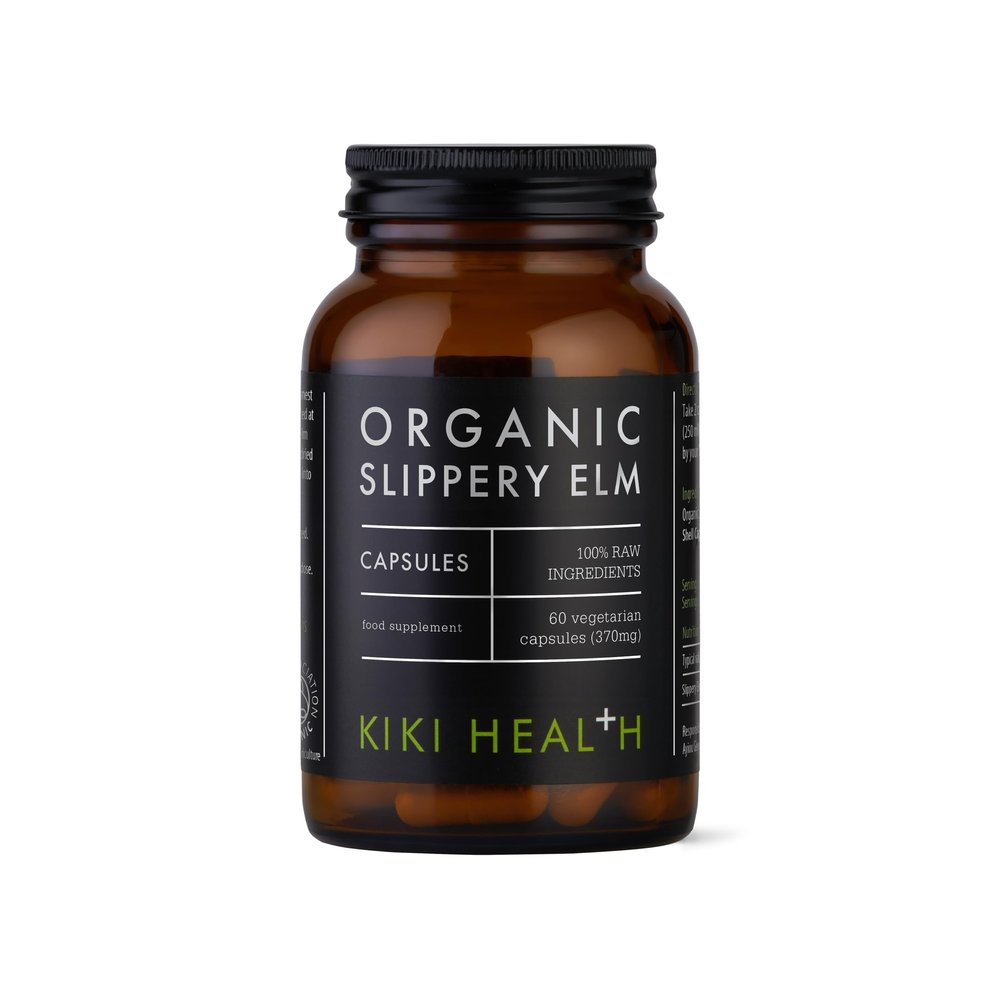 Kiki Health - Organic Slippery Elm Capsules - 740mg Slippery Elm per Serving - Supports Intestinal Health, Soothes The Digestive Tract - No Preservatives - Suitable for Vegans - 60 Capsules