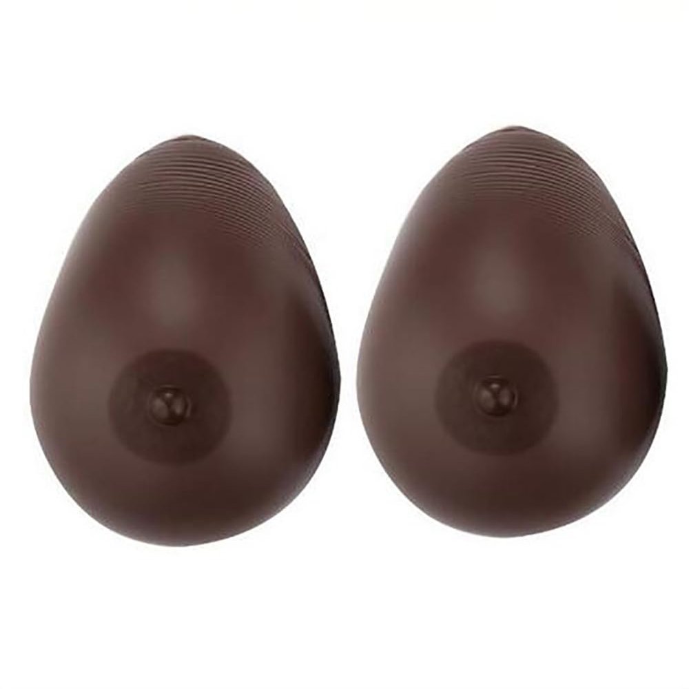 KRLZKID Self-adhesive Silicone Breast Crossdresser Mastectomy Patient Artificial Boob Bra Realistic Prosthesis,Black-4XL/1600g/Pair/CupEE