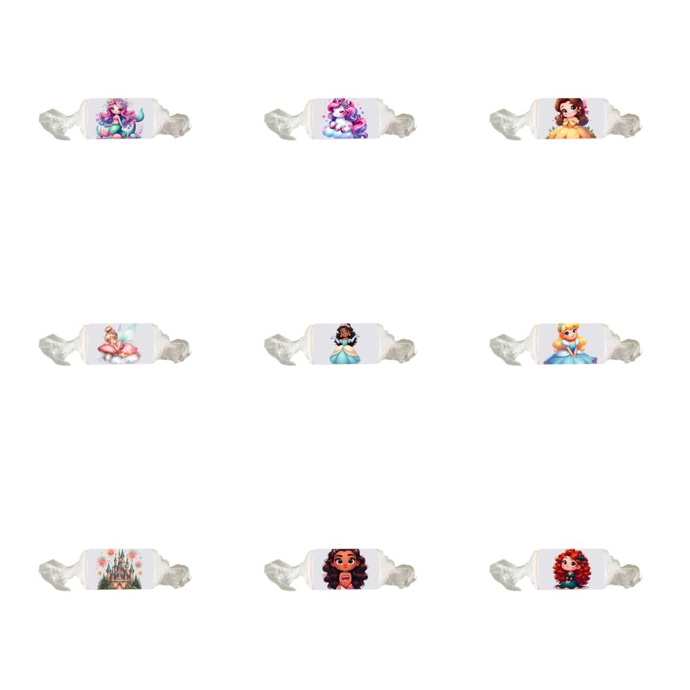 Personalised Girl Chocolate Neapolitans Coins Love Heart Rolls Cute Birthday Present Gifts Christening Baptism Baby Shower Princess Fairy Mermaid Castle (100, Love Heart Roll)