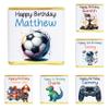Personalised Boy Milk Chocolate Neapolitans Coins Sweets Happy Birthday Merry Christmas Astronaut Space Football Footballer Dinosaur Fireman Racing Car Formula One (50, Gold Neapolitan) view 1