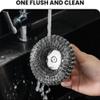 Stainless Steel Wool Scrubber with Handle,Heavy Duty Dish Scrubber Pot Scrubbers Cleaning Brush with Replacement Scrubber Head for Pots,Pans,Grills,Sink(2 Scrubber+6 Replacement Head) view 4