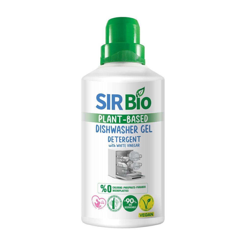 Sir Bio Herbal Essence Dishwasher Gel Detergent 33.8 fl.oz | 1 Liter | 40 Washes | Vegan Certified