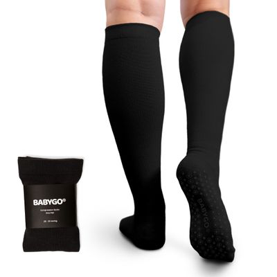 BABYGO Compression Socks for Pregnancy 20-30mmHg Maternity Support for Swelling, Circulation, Varicose Veins, Travel & Flights (Black - 1 Pack, S/M - Standard)