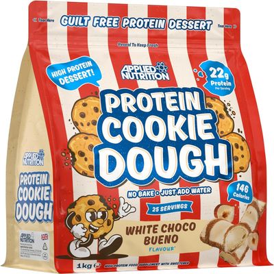 Applied Nutrition Protein Cookie Dough 1kg  High Protein Snack, Over 22g of Protein Per Serving, Ready-to-Eat Low Calorie, Healthy Treat (1kg  25 Servings) (White Choco Hazelnut)