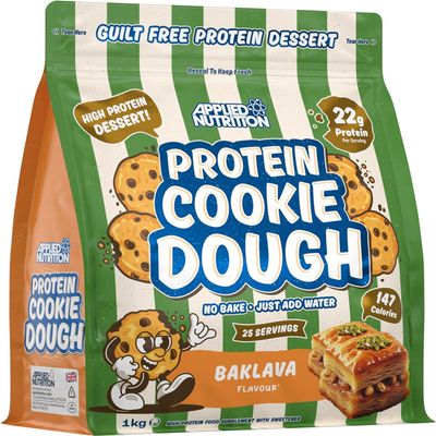 Applied Nutrition Protein Cookie Dough 1kg  High Protein Snack, Over 22g of Protein Per Serving, Ready-to-Eat Low Calorie, Healthy Treat (1kg  25 Servings) (Baklava)