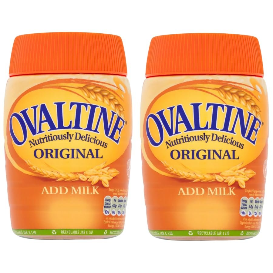 Malted Drink Bundle with Ovaltine Nutritiously Delicious Original Jar 300g - 2 Pack | Add Milk, Malted Drink with Cocoa, Source of Iron, Suitable for Vegetarians.