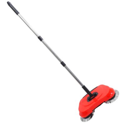 HOLIDYOYO Hand Push Sweeper Broom and Dustpan Set, 360 Rotating Floor Cleaning Mop, Red Manual Push Sweeper for Household Floor Cleaning