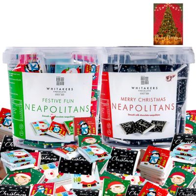 Milk Chocolate Neapolitans 750g (Approx 150pcs) for Xmas eve Christmas Sweets in Bulk Cheap Stocking Fillers Individually Wrapped Sweets Tub for Party Bags or Birthday Party Favor (Mix Chocolate)