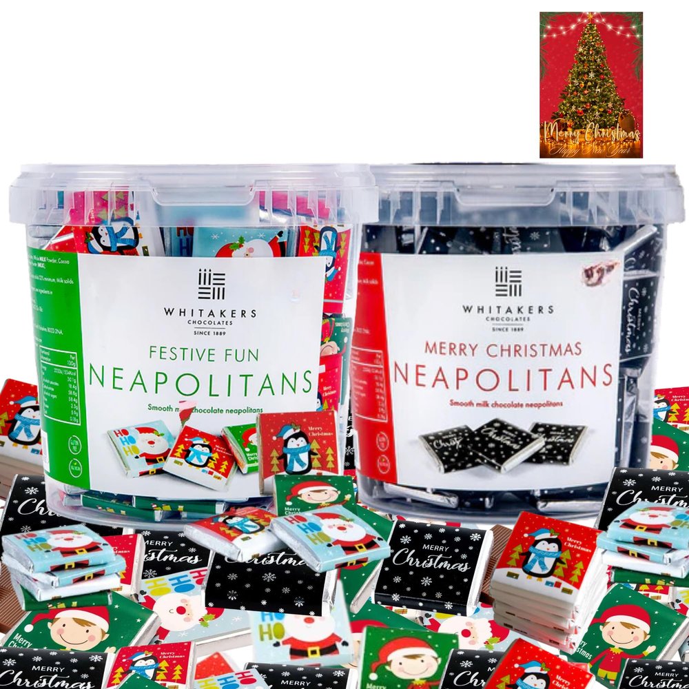 Milk Chocolate Neapolitans 750g (Approx 150pcs) for Xmas eve Christmas Sweets in Bulk Cheap Stocking Fillers Individually Wrapped Sweets Tub for Party Bags or Birthday Party Favor (Mix Chocolate)