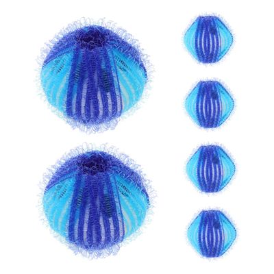 Artibetter 6pcs Washing Machine Hair Remover Laundry Balls Reusable Pet Hair Lint Catcher Small Size Blue and White for Clothes Cleaning and Fur Removal
