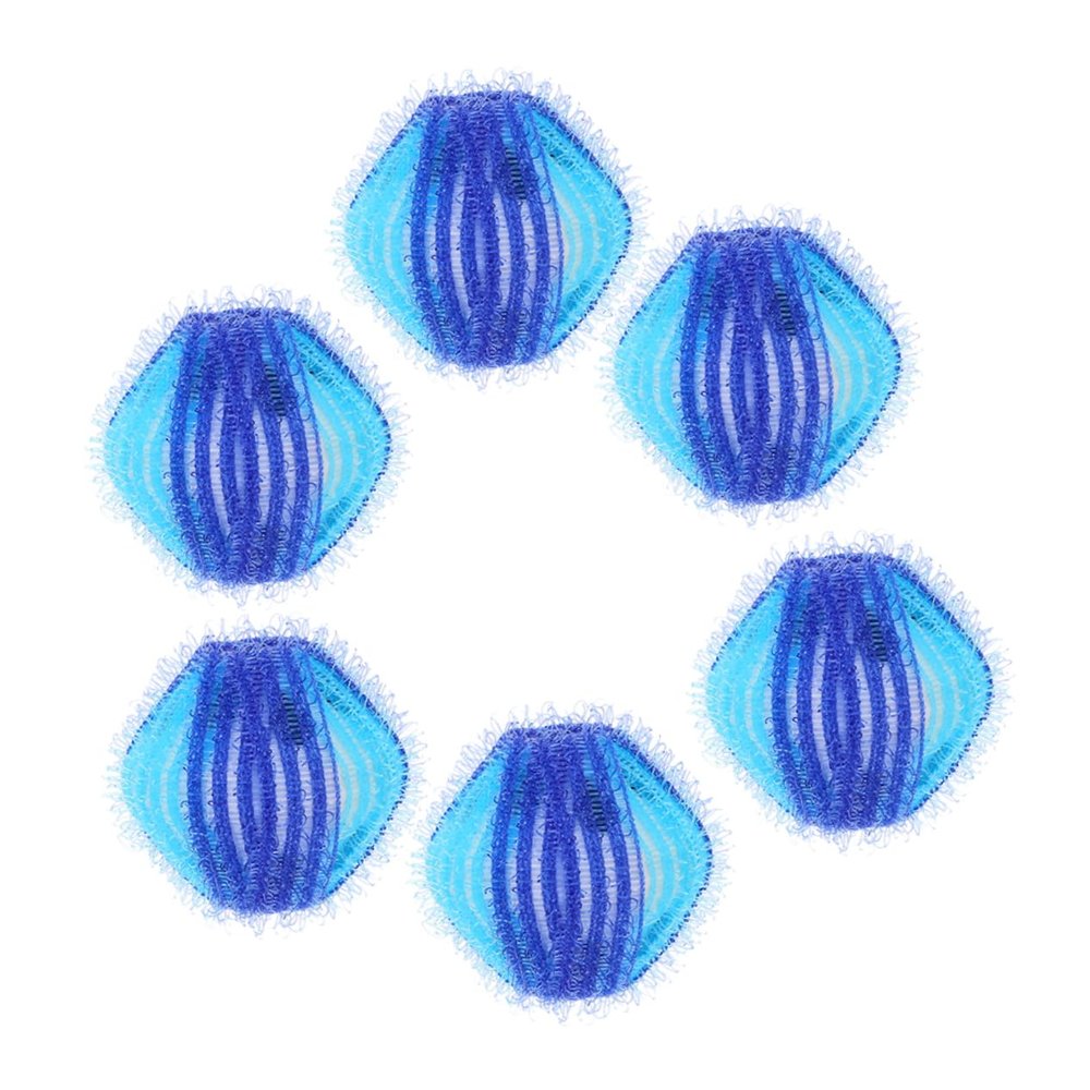 Gadpiparty Reusable Laundry Hair Remover Balls 6pcs Small Size Blue and White Pet Fur Catcher for Washing Machine Clothes Lint Remover Set for Household Laundry Cleaning