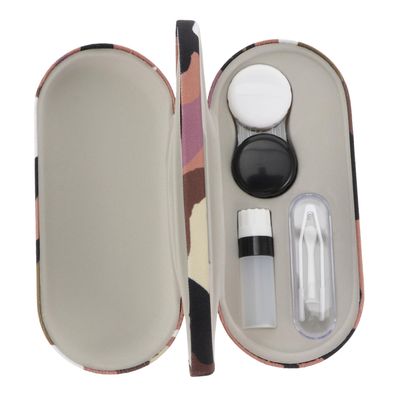 Didiseaon Camouflage Double-sided Lens Case with Hard Frame Portable Glasses and Lens Storage Box Black and White for Travel and Daily Use