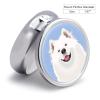 Round Pill Box Samoyed Buddy Dog Portable Pill Case Medicine Organizer Vitamin Holder Container with 3 Compartments view 2