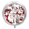 Round Pill Box Red High Heels Portable Pill Case Medicine Organizer Vitamin Holder Container with 3 Compartments view 1