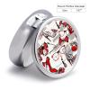 Round Pill Box Red High Heels Portable Pill Case Medicine Organizer Vitamin Holder Container with 3 Compartments view 2