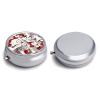 Round Pill Box Red High Heels Portable Pill Case Medicine Organizer Vitamin Holder Container with 3 Compartments view 3