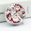 Round Pill Box Red High Heels Portable Pill Case Medicine Organizer Vitamin Holder Container with 3 Compartments view 4
