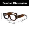 LJCZKA Rectangle Blue Light Glasses Thick Frame for Women Men Computer Glasses Narrow Square Anti Eyestrain for Reading, Texting & Gaming view 3