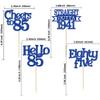 Ephlyn 24Pcs 85th Birthday Cupcake Toppers Glitter Straight Outta 1940 Cupcake Picks Hello 85 Cheers to 85 Years Cake Decorations for 85th Birthday Anniversary Party Decorations Supplies Blue view 2