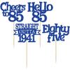 Ephlyn 24Pcs 85th Birthday Cupcake Toppers Glitter Straight Outta 1940 Cupcake Picks Hello 85 Cheers to 85 Years Cake Decorations for 85th Birthday Anniversary Party Decorations Supplies Blue view 3