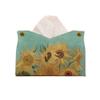 DFHS46JK Tissue Box Cover Tissue Box Cover Colourful Oil Painting PU Leather Tissue Holder Office Tissue Cover Napkin Dispenser Holder for Home Office In Living Room(Green) view 1