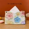 DFHS46JK Tissue Box Cover Tissue Box Cover Colourful Oil Painting PU Leather Tissue Holder Office Tissue Cover Napkin Dispenser Holder for Home Office In Living Room(Green) view 2