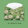 DFHS46JK Tissue Box Cover Light Luxury Style Tissue Box Cover Colourful Oil Painting PU Leather Tissue Holder Office Tissue Cover Napkin Dispenser Holder In Living Room(Green) view 2