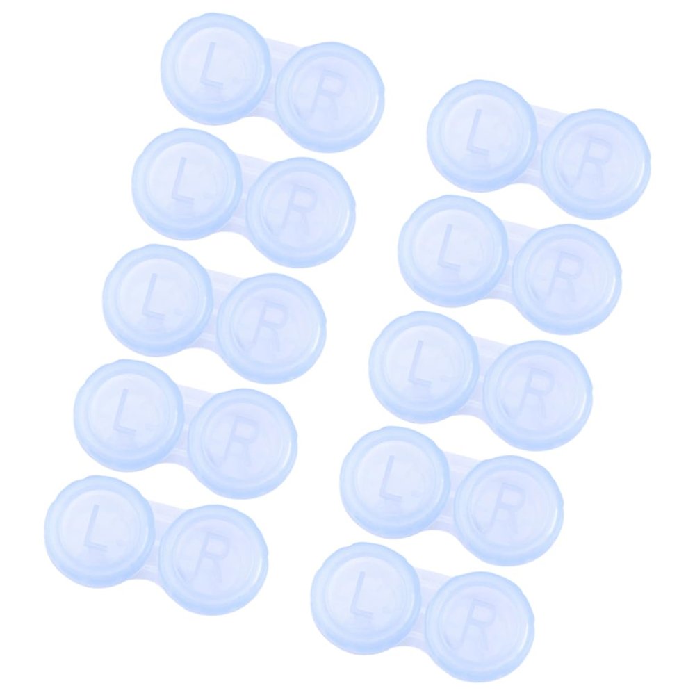KOMBIUDA 10pcs Double Frame Cases Plastic Storage Box for Lens Travel Eyes Container Box