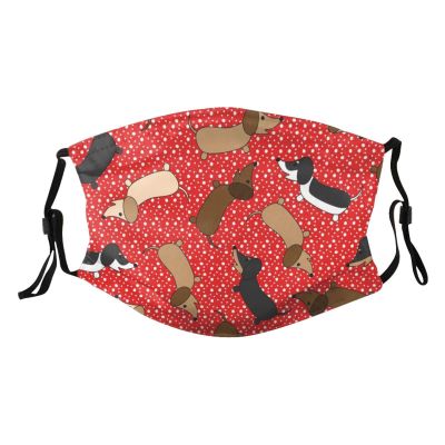 Reusable Cloth Face Mask,Dancing Dachshunds Red Adult Washable Face Cover With Adjustable Earloops Nose Wire