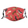 Reusable Cloth Face Mask,Dancing Dachshunds Red Adult Washable Face Cover With Adjustable Earloops Nose Wire view 1