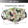 Reusable Cloth Face Mask,Black Pug Hawaiian Tropical Adult Washable Face Cover With Adjustable Earloops Nose Wire view 2