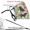 Reusable Cloth Face Mask,Black Pug Hawaiian Tropical Adult Washable Face Cover With Adjustable Earloops Nose Wire view 3