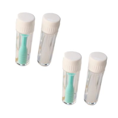 KOMBIUDA 4pcs Eyewear Lens Remover Suction Stick Set with Case, Hard Lens Inserter Tweezers for Nearsighted and Cosmetic Lenses, Portable White and Green Tools for Travel and Home Use