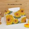 DFHS46JK Tissue Box Cover Tissue Box Oil Painting Tissue Box Household Living Room Pu Napkin Holder for Home Office Restaurant In Living Room(Green) view 2